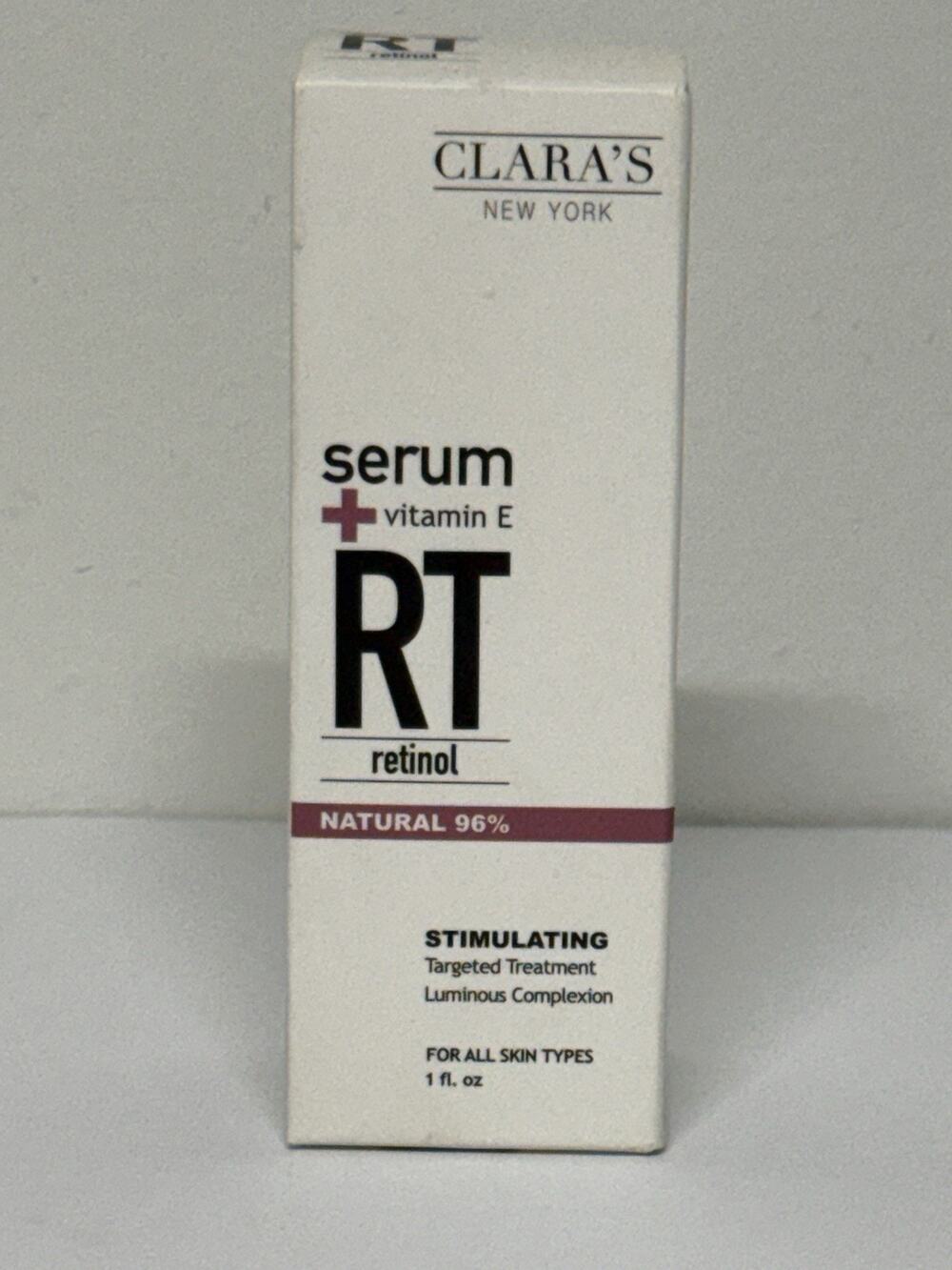 Clara’s New York Stimulating Retinol Serum Vitamin E RT 1 oz 96% Natural NEW